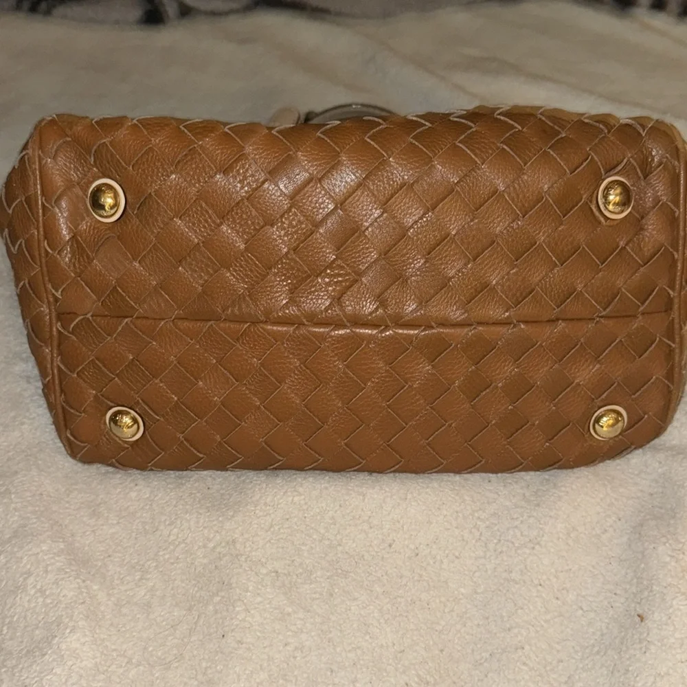 Women’s Michael Kors Tan Woven Leather Satchel Bag
